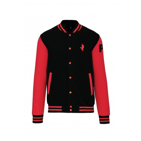 Blouson Teddy noir et rouge (meme que noir et blanc)